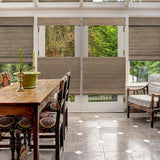 CHICOLOGY Top Down Bottom Up Cordless Bamboo Blinds, Bamboo Blinds, Roman Window Shade, Window Shade Roman, Patio Blinds and Shades, Porch Shades Outdoor Roll Up, Smokey Ash, 34" W X 64" H CHICOLOGY