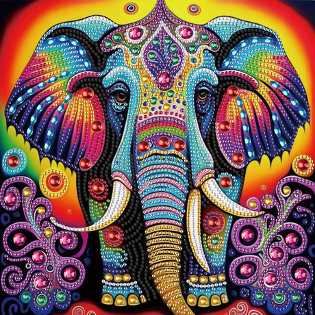 AiYuanzsh 5D Special Shape Diamond Art Kits for Beginners, Diamond Art Painting Kits for Adults Color Elephant, Crystal Rhinestones Diamond Art for Home Wall Decoration Gift 12×12inch/30×30cm, Animal AiYuanzsh