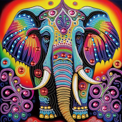 AiYuanzsh 5D Special Shape Diamond Art Kits for Beginners, Diamond Art Painting Kits for Adults Color Elephant, Crystal Rhinestones Diamond Art for Home Wall Decoration Gift 12×12inch/30×30cm, Animal