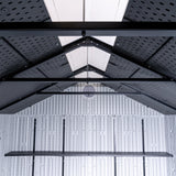 Lifetime Outdoor Storage Shed, 8x10 Ft, Desert Sand, Resin Tool Shed with Lockable Doors and Steel-Reinforced Walls Lifetime