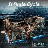 ROBOTIME 3D Puzzle - Combination Set Marble Tracks - Motorized Marble Spaceport LGC01+Marble Night City LGA01+Link Pack LG01 - Engineering Gift Choice ROBOTIME