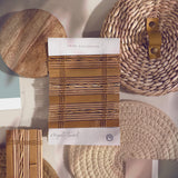 MOOD Custom Bamboo Shades | TWIRL | Cordless Bamboo Roman Shades for Windows and Doors (Natural Woven) | Maple Twirl (Sheer) | Custom Size Mood