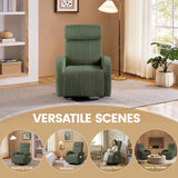 Yaheetech 360° Swivel Glider Chair for Nursery, Rocking Chair Nursing Chair with Side Pockets, Corduroy Glider for Living Room with High Back Dark Green Yaheetech