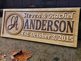 Personalized Wedding Gift Last Name Established Sign Family Name Signs Custom Wood Sign Carved Wooden Sign 3D 5 Year Anniversary Gift Couple Last Name Sign 3D Woodworker