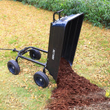 BILT HARD 4 Cu.Ft. 10" No-Flat Tires Poly Yard Dump Cart with 180° Rotating Handle, 600 lbs Capacity Heavy Duty Garden Carts and Wagons BILT HARD