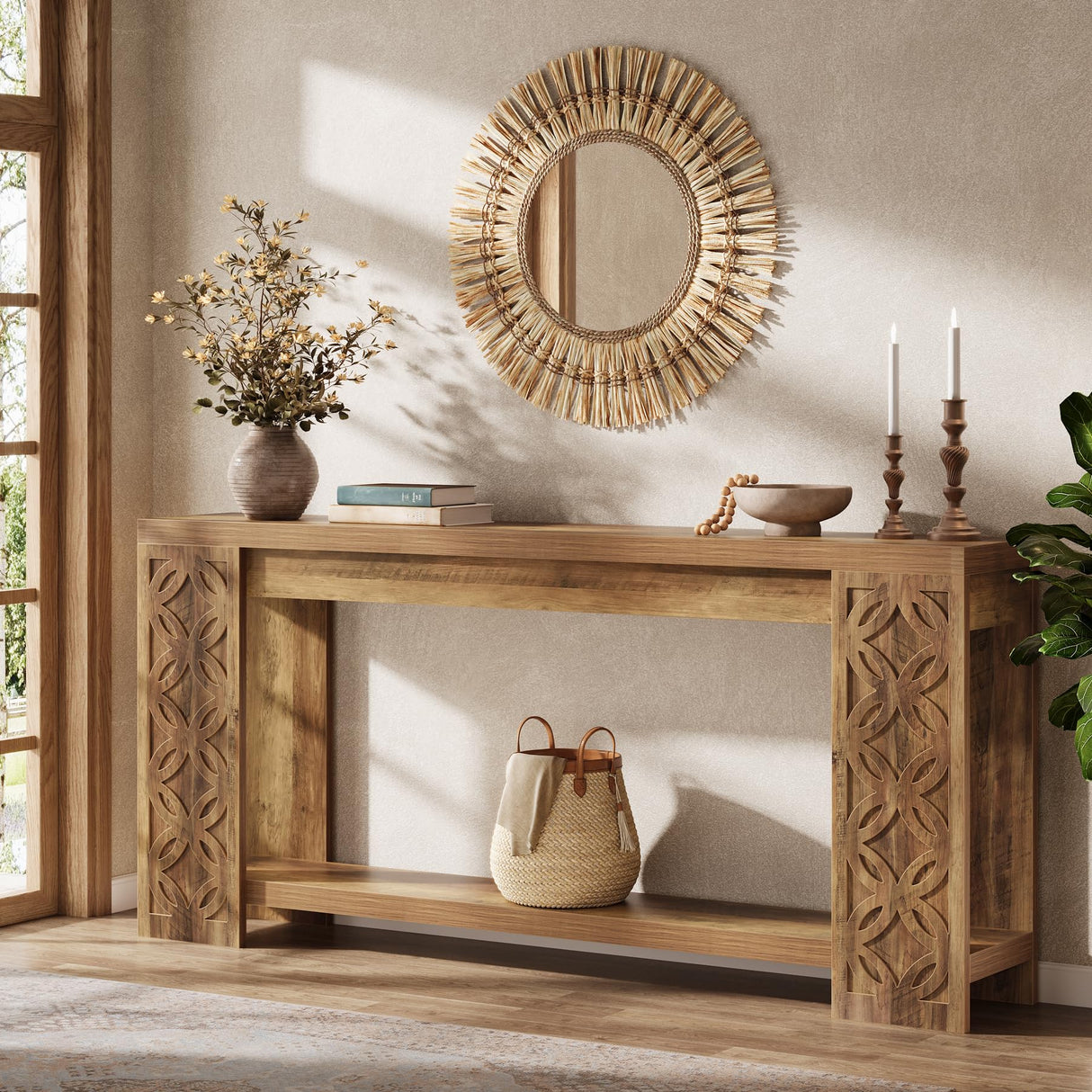 Tribesigns 70.9" Long Console Table with Storage, Narrow Sofa Table Behind Couch, Farmhouse Wooden Entryway Furniture for Living Room, Hallway, Entrance Tribesigns