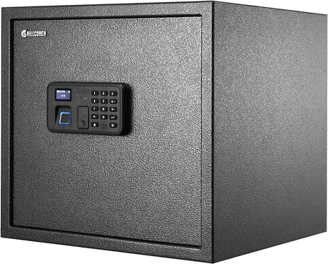 BILLCONCH Gun Safe with 6 Pistol Holders - Biometric, Key & App Unlock, Black Iron Safe with LCD Display & Voice Prompt, Removable Shelf & Foldable Gun Racks (1.4 Cubic Feet) BILLCONCH