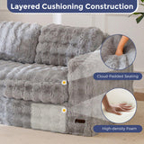 MAXYOYO Loveseat Sofa for Living Room, Small Sofa Couch Tufted Boneless Couch, Comfy Bean Bag Chair for Small Space Bedroom Apartment, No Assembly Needed, Grey MAXYOYO