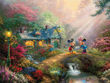 Ceaco - Thomas Kinkade - Disney Dreams Collection - Mickey and Minnie Sweetheart Bridge - 750 Piece Jigsaw Puzzle Ceaco