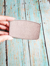 Sublimation Blanks 10 pcs. Faux Gray Leather Hat Patch Sublimation Laserable Blank! 4'' Rounded Rectangle! PU Leather Sublimation Blanks Company