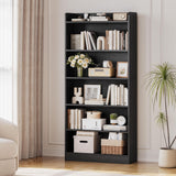 Yaheetech 6-Tier Open Bookcase and Bookshelf, Modern Simple Floor Standing Display Storage Shelves with Top Open Compartment for Home Office, Study, Living Room - Black Yaheetech