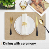 Homaxy Cloths Placemats for Dining Table Set of 6, Heat Resistant Washable Cotton Linen Blend Table Mats, Easy to Clean Place Mats for Indoor Outdoor Party Kitchen Decoration, 13" x 19", Flaxen Homaxy