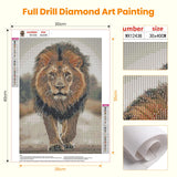 Bowetile 5D Diamond Art Lion Kits for Adults Beginners, Animals Diamond Painting Lion Kits, DIY Full Round Drill Diamonds Dots Paintings Picture Gem Art Craft for Home Wall Decor 12x16 Inch Bowetile