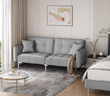 Yaheetech Sleeper Sofa Couch Bed Convertible Sofa Modern Futon Couches Sofas Bed Fold Up and Down Linen Fabric Recliner Couch for Living Room Gray Yaheetech