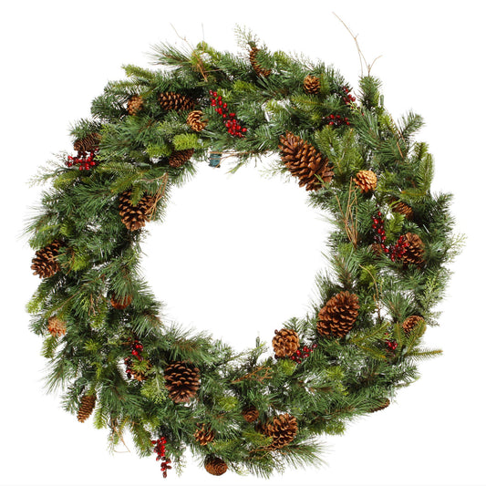 Vickerman 36" Cibola Mixed Berry Artificial Christmas Wreath, Unlit - Faux Mixed Berry Christmas Wreath - Indoor Seasonal Home Decor