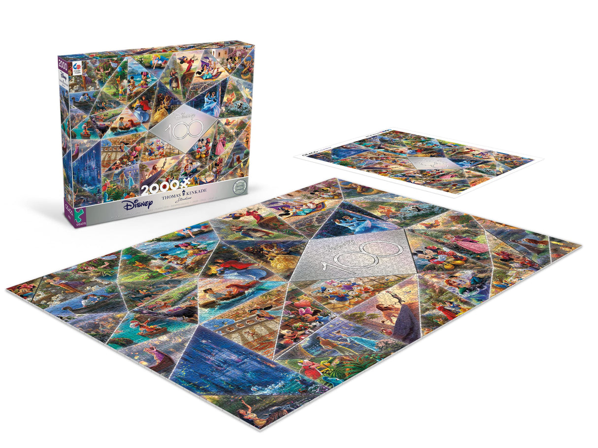 Ceaco - Disney's 100th Anniversary - Thomas Kinkade - 100th Anniversary Collage - 2000 Piece Jigsaw Puzzle, 38 x 26 Ceaco