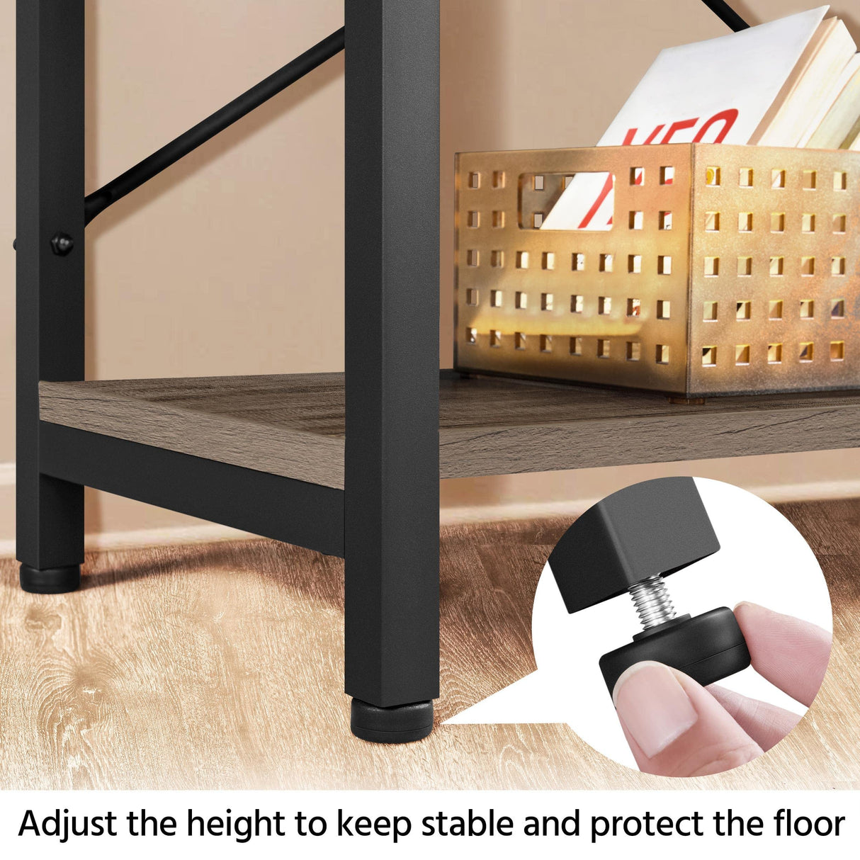 Yaheetech TV Stand for TV up to 65 Inch, 55 Inch Media Console Table with 3-Tier Storage Shelves for Living Room, Entertainment Center with Metal Frame, Taupe Wood Yaheetech