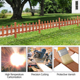 Yaheetech Decorative Garden Fence-Landscape Wood Picket Fencing Ornamental Panel Border Edging Patio Flower Garden Bed Pool Fences Outdoor, Light Brown- 532.5 in Yaheetech