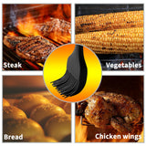 2PCS Silicone Basting Pastry Brush, JJOO Heat Resistant Food Cooking Brush for Oil, Sauce, Baking, BBQ and Grill, BPA Free, Dishwasher Safe (2Pack, Black) JJOO