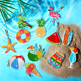 Thinkday 12 Pack Summer Diamond Painting Keychain Kits 5D Diamond Art Keychains DIY Painting Kit Summer Hanging Diamond Art Kits Diamond Art for Kids DIY Crafts (Summer) Thinkday