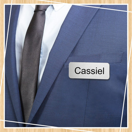 50 Pack Magnetic Name Tags Magnets Name Badge Holder Blank Plastic Magnet Name Tag Backing 1 x 3 Inches with 3 Pcs Magnets for Police Office School (Silver) Geelin