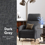 FLEXISPOT XC2 Recliner Chair for Adults, Fabric Small Reclining Chair Home Theater Seating with Side Pockets, Adjustable Modern Single Sofa Armchair, Extended Footrest for Living Room(Gray) FLEXISPOT