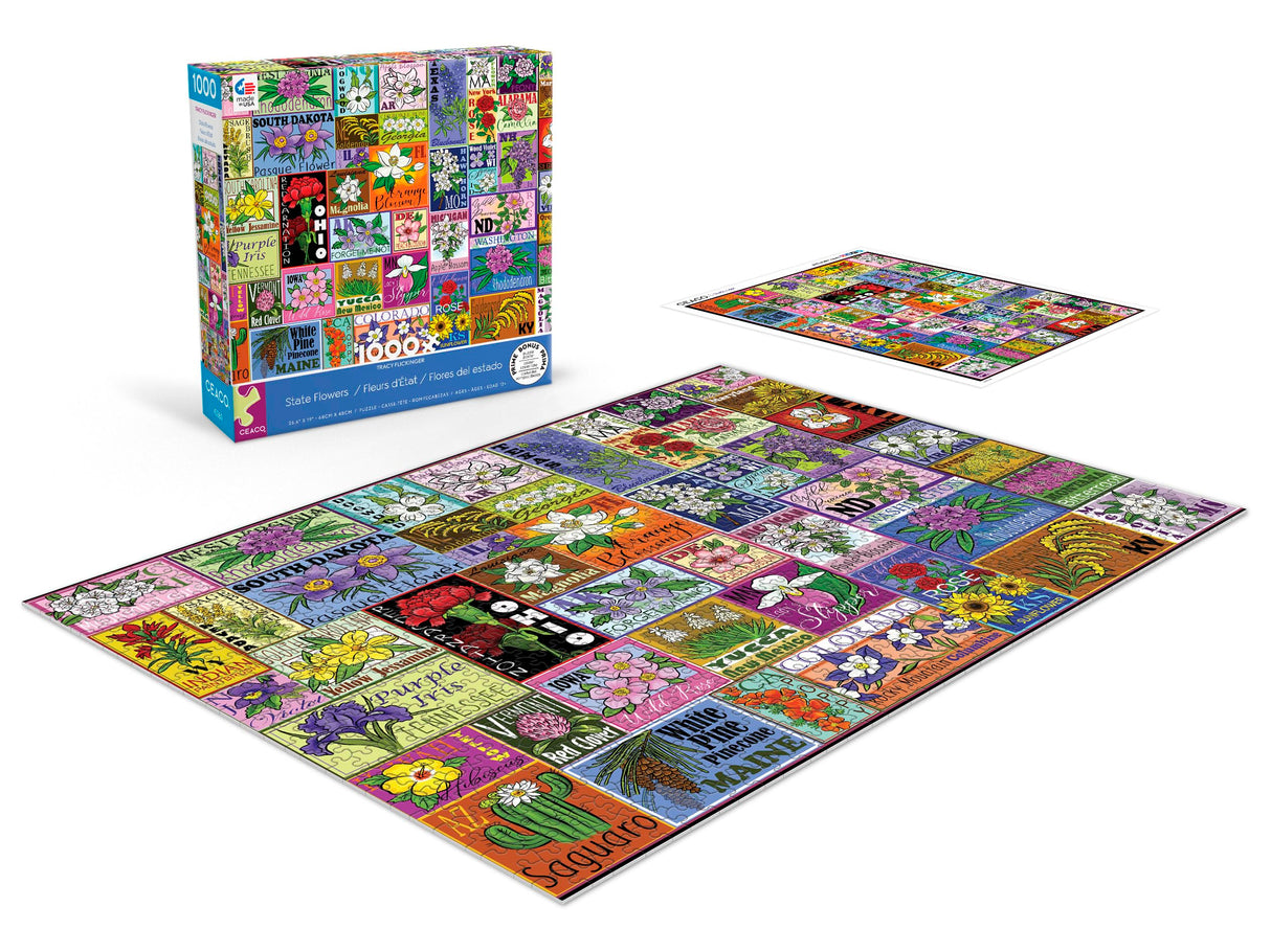 Ceaco - Tracy Flickinger - State Flowers - 1000 Piece Jigsaw Puzzle Ceaco
