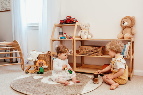 WOOD&ROOM Montessori-inspired Toy and Book Organizer for Kids Room Shelf Home | Sturdy and Safe Bookcase for Toys and Books (Shelf 3) WOOD&ROOM