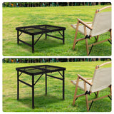 Grovind Folding Grill Table Camping Table with Mesh Desktop, Lightweight & Portable Outdoor Picnic Table, Height Adjustable Portable Grill Table for Outside Inside Use Grovind