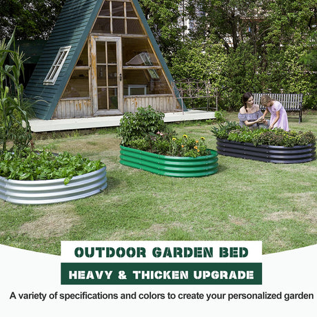 Land Guard 2Pcs Galvanized Steel Raised Garden Bed，8×4×1 ft Large Metal Raised Planter Beds, Aluminum Raised Garden Bed for Vegetables.… Land Guard