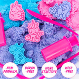 Carolart Unicorn Stretchy Cloud Sand,Blue & Pink Play Sand,Treasure Chest with Sensory Sand,Stretchable,Moldable,Expandable Cloud Slime,Tactile Fun Sensory Kit, Sensory Toys for Kids Ages 3+ Carolart