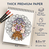 RYVE Mandala Coloring Book for Adults – 50 Unique Designs, Spiral Bound, Stress Relief & Relaxation Mindfulness Art Therapy | No-Bleed Paper | Easy-to-Tear Pages for Framing RYVE