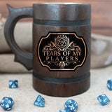 Tears of My Players Mug for Dungeons and Dragons Party Gifts for dnd Lovers DM Wooden Beer Mug 17oz Dungeon Master D&D Gift Beer Stein Anniversary Christmas Birthday Gifts For Him Beer Tankard K664 WoodArtSupply