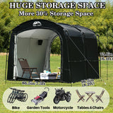 Happy Travel Bike Storage Tent, Outdoor 8×7×6.3ft Large 2-in-1 Portable Shed More 30% Top Space W/Double Doors with Mesh, Outside Lawn Mower Shelter and Bicycle Cover for Patio Furniture, Garden Tools HAPPY TRAVEL