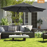 Ayge 9FT Large Outdoor Patio Umbrella Market Table Umbrella-UV Resistant, Easy Push Button Tilt and Crank, 8 Sturdy Fiberglass Ribs Heavy-Duty Pool Umbrella for Deck, Backyard,Garden, Yard,Black Ayge
