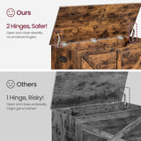 VASAGLE Storage Chest, Storage Trunk with 2 Safety Hinges, Storage Bench, Shoe Bench, Barn Style, 15.7 x 39.4 x 18.1 Inches, for Entryway, Bedroom, Living Room, Rustic Brown ULSB060T01 VASAGLE