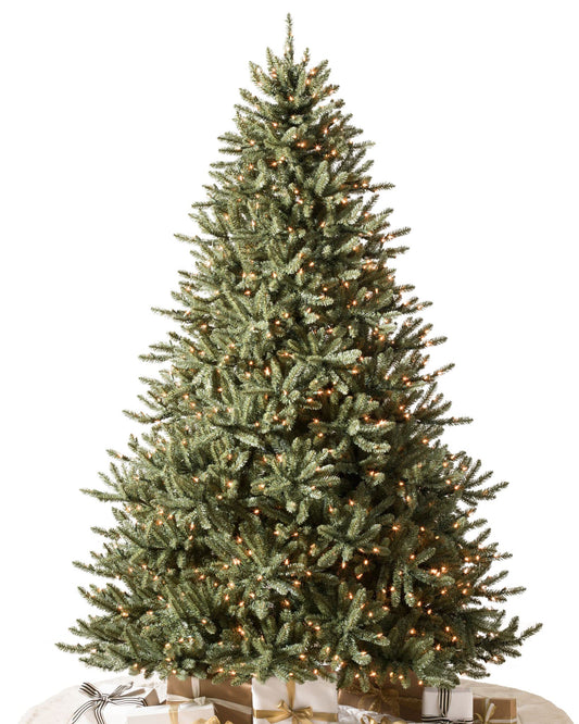 Balsam Hill | 9ft Prelit Incandescent String Lights Classic Blue Spruce Artificial Christmas Tree | PVC Needle Foliage | Easy Storage with Storage Bag | Indoor Holiday Display