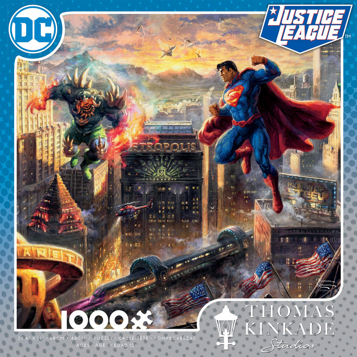 Ceaco - Thomas Kinkade - DC Comics - Superman Man of Steel - 1000 Piece Jigsaw Puzzle Ceaco