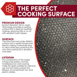 Elite Gourmet EG6201 Extra Deep 12"x12"x3.2" (7.5Qt.) Scratch Resistant Dishwasher Safe, Non-stick Electric Skillet with Glass Vented Lid, Adjustable Temperature, Black Elite Gourmet