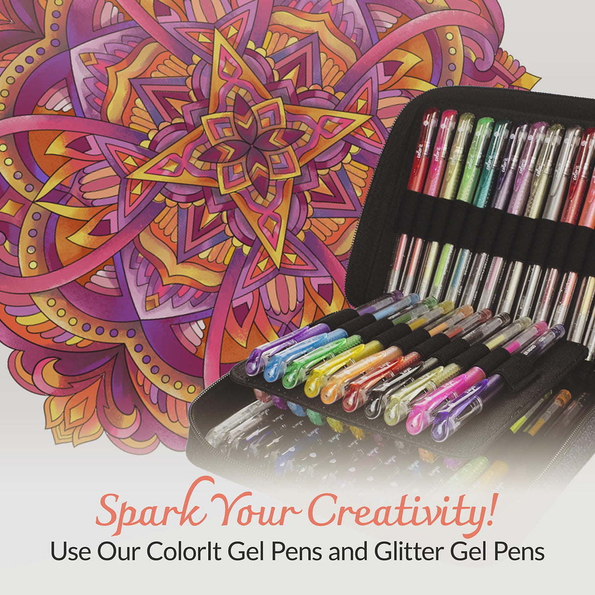 ColorIt Mandalas Volume VI Spiral Bound Adult Coloring Book with 50 Mandala Patterns for Relaxation and Stress Relief - Includes Perforated Pages, Thick Paper, Hardback Covers, and Blotter Page ColorIt