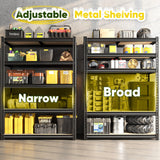 DurayLoly 72" H Garage Shelving, 5 Tier Storage Shelves Load 2500 lbs, Adjustable Garage Shelves, Metal Shelving Unit for Warehouse, Basement, Pantry, 40" Wx 16" D x 72" H, Black DurayLoly