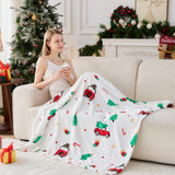 Edenleaf Christmas Blanket Soft Cozy White Throws with Holiday Themed Print, Christmas Throw Blankets for Couch Bed Decoration, Fuzzy Warm Winter 50"x60" (White) Edenleaf