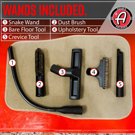 Adam's Polishes Wall Mounted Vacuum - Premium Car Detailing Vacuum for Garage or Shop | Powerful Suction Heavy Duty Detailing Adam's Polishes