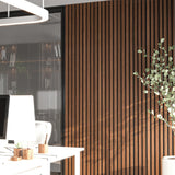 Generic 2 Pack - 94” L x 12.6” W Soundproof Acoustic Wood Wall Panels, 3D Slat Paneling, Decorative Panels for Walls and Ceilings, Acoustic Panels for Interior Design (Dark Chestnut), 94inchlacp013 Generic