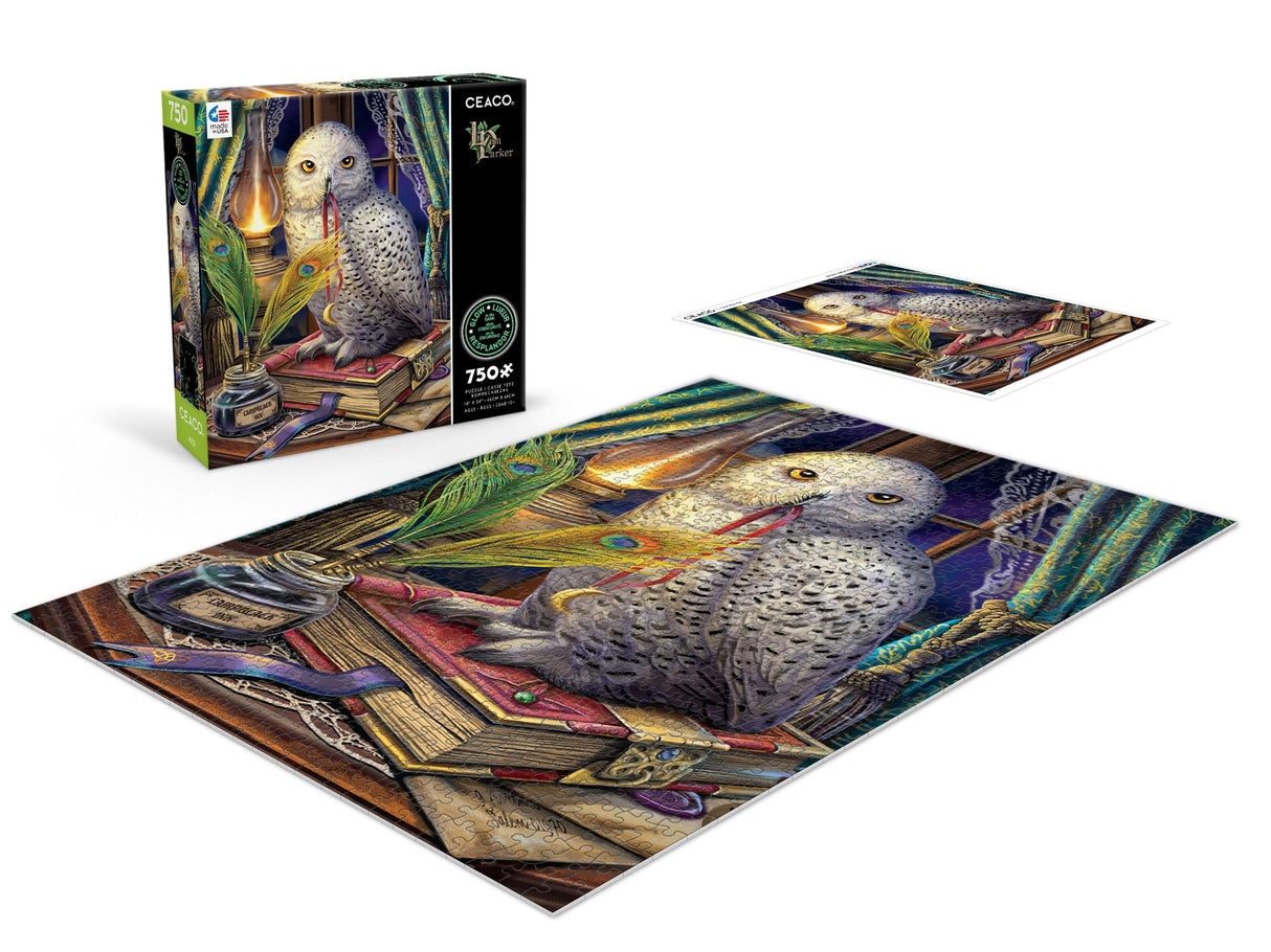 Ceaco - Glow in The Dark - Lisa Parker - Guardian of Spells Glow - 750 Piece Jigsaw Puzzle Ceaco