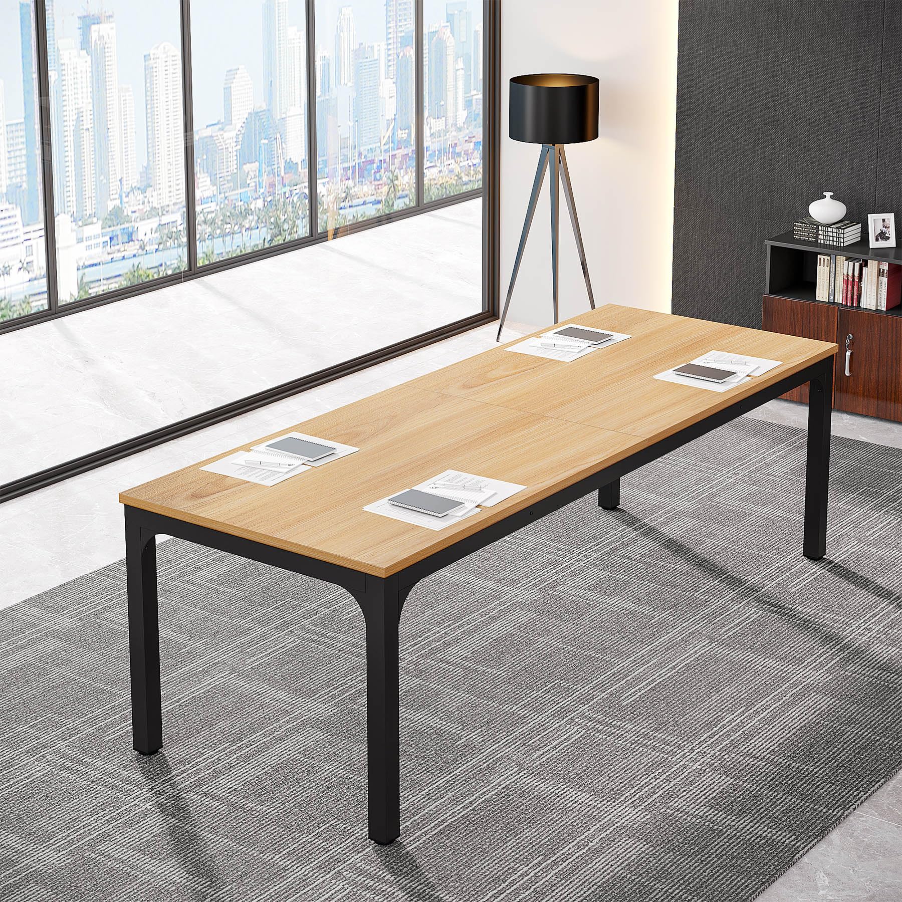 Tribesigns 6.5FT Conference Table, 78.7 Inche Rectangle Meeting Seminar Table, Large Business Tables for 6-8 People (Only Table) - WoodArtSupply