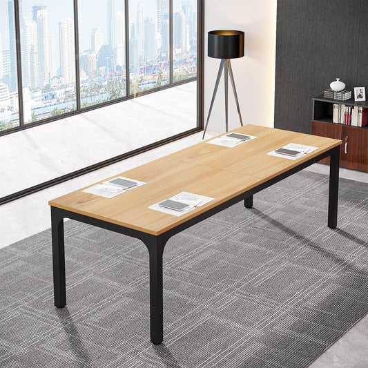 Tribesigns 6.5FT Conference Table, 78.7 Inche Rectangle Meeting Seminar Table, Large Business Tables for 6-8 People (Only Table) - WoodArtSupply