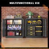 Greenvelly Metal Garage Storage Cabinet,36" Black Lockable Metal Cabinets with 2 Doors and Shelves,Storage Locking Counter Cabinet for Home Office,Garage,Kitchen,School Greenvelly