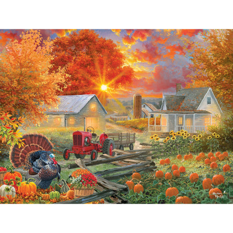 RoseArt - Abraham Hunter - The Pumpkin Harvest - 500 Piece Jigsaw Puzzle for Adults RoseArt