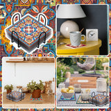 Purpeak 8 Pcs Diamond Coasters Diamond Painting Coasters DIY Mandala Kits with Holder Square Boho Paisley Art 5d Kits for Beginners Adults Craft Purpeak